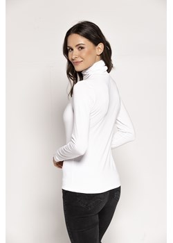 Koszulka z golfem długi rękaw Babell Kimi biała ze sklepu piubiu_pl w kategorii Bluzki damskie - zdjęcie 143429174