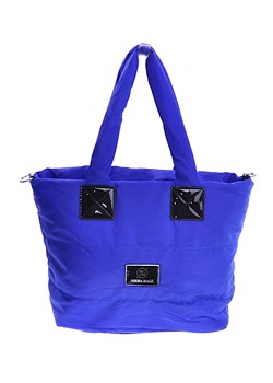 Duża torebka shopper bag na ramię Niebieska F/B /H2-K15 TB369 M493/ ze sklepu Pantofelek24.pl Jacek Włodarczyk w kategorii Torby Shopper bag - zdjęcie 143442623