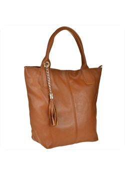 Brąz camel torebka damska shopper skórzana z podszewką ze sklepu melon.pl w kategorii Torby Shopper bag - zdjęcie 143449031