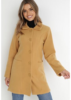 Jasnobrązowy Płaszcz Theseda ze sklepu Born2be Odzież w kategorii Płaszcze damskie - zdjęcie 143485530