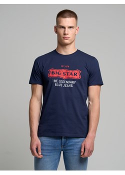 Koszulka męska z nadrukiem z linii Authentic granatowa Millaner 403 ze sklepu Big Star w kategorii T-shirty męskie - zdjęcie 143485750