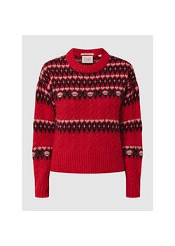 Sweter z norweskim wzorem z dodatkiem wełny z alpaki ze sklepu Peek&Cloppenburg  w kategorii Swetry damskie - zdjęcie 143495684