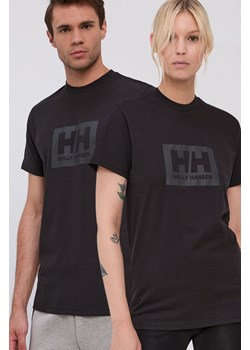 Helly Hansen t-shirt bawełniany kolor czarny z nadrukiem 53285-096 ze sklepu ANSWEAR.com w kategorii Bluzki damskie - zdjęcie 143518731