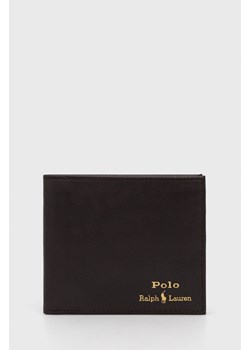 Polo Ralph Lauren Portfel skórzany 405803865001 męski kolor brązowy ze sklepu ANSWEAR.com w kategorii Portfele męskie - zdjęcie 143521683