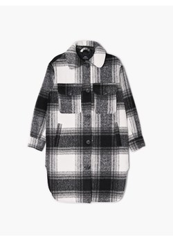Cropp - Długi płaszcz w kratę - Czarny ze sklepu Cropp w kategorii Płaszcze damskie - zdjęcie 143531200
