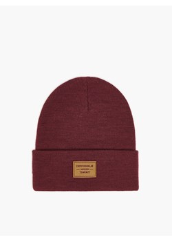 Cropp - Bordowa czapka beanie - purpurowy ze sklepu Cropp w kategorii Czapki zimowe męskie - zdjęcie 143584400