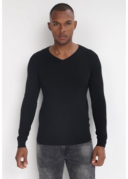 Czarny Sweter Euphialla ze sklepu Born2be Odzież w kategorii Swetry męskie - zdjęcie 143588304