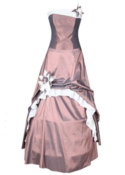 Sukienka FSU074 MIEDZIANO-RÓŻOWY BIAŁY ze sklepu fokus.pl w kategorii Sukienki - zdjęcie 143665121