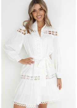 Biała Sukienka Koszulowa Semiphae ze sklepu Born2be Odzież w kategorii Sukienki - zdjęcie 143700554