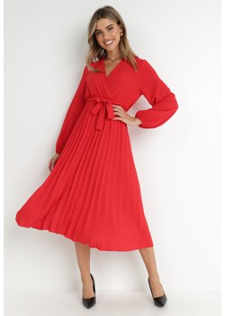 Czerwona Sukienka Mesyre ze sklepu Born2be Odzież w kategorii Sukienki - zdjęcie 143700572