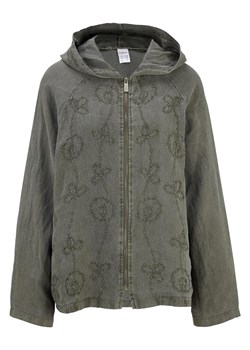 Lniana kurtka w kolorze oliwkowym ze sklepu Limango Polska w kategorii Kurtki damskie - zdjęcie 143727191