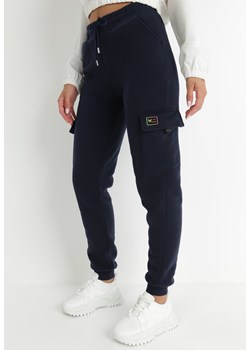 Granatowe Spodnie Dresowe Hermanassa ze sklepu Born2be Odzież w kategorii Spodnie damskie - zdjęcie 143752620