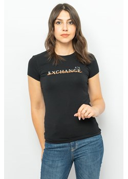 t-shirt damski armani exchange 3lytkd yj5uz czarny ze sklepu Royal Shop w kategorii Bluzki damskie - zdjęcie 143798130