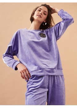 Welurowa lawendowa bluza L'AF Eden ze sklepu Eye For Fashion w kategorii Bluzy damskie - zdjęcie 143815901