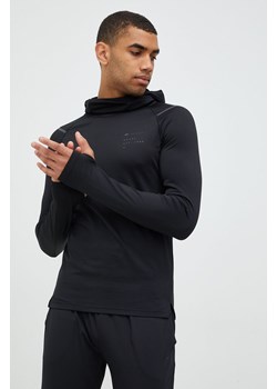 4F bluza do biegania męska kolor czarny z kapturem gładka ze sklepu ANSWEAR.com w kategorii Bluzy męskie - zdjęcie 143816100