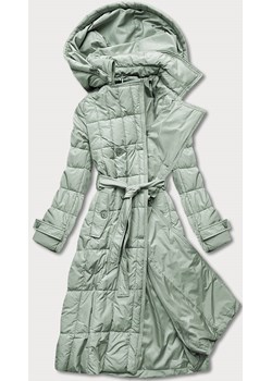 Klasyczny płaszcz pikowany damski pistacjowy (ag2-j83) ze sklepu goodlookin.pl w kategorii Kurtki damskie - zdjęcie 143823004