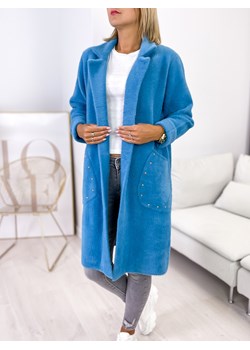 płaszcz alpaka haley turkusowy ze sklepu UBRA w kategorii Płaszcze damskie - zdjęcie 144094244