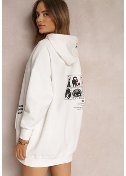 Biała Bluza Oversize z Kapturem Markha ze sklepu Renee odzież w kategorii Bluzy damskie - zdjęcie 144108983