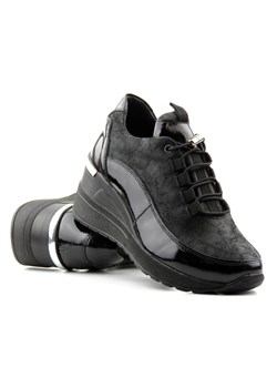 Sneakersy damskie w nowoczesnym stylu - VENEZIA 0127 7001, czarne ze sklepu ulubioneobuwie w kategorii Buty sportowe damskie - zdjęcie 144144233