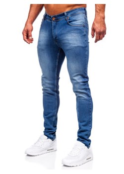 Granatowe spodnie jeansowe męskie slim fit Denley 6528 ze sklepu Denley w kategorii Jeansy męskie - zdjęcie 144264503