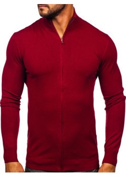 Bordowy sweter męski rozpinany Denley MM6004 ze sklepu Denley w kategorii Swetry męskie - zdjęcie 144264521