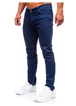 Granatowe spodnie jeansowe męskie slim fit Denley 5066 ze sklepu Denley w kategorii Jeansy męskie - zdjęcie 144264584