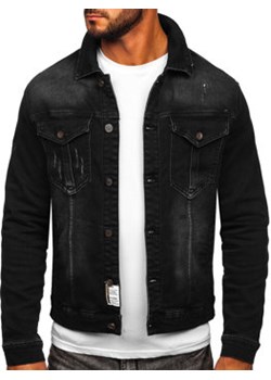 Czarna jeansowa kurtka męska Denley MJ514N ze sklepu Denley w kategorii Kurtki męskie - zdjęcie 144264592