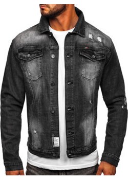 Czarna jeansowa kurtka męska Denley MJ511G ze sklepu Denley w kategorii Kurtki męskie - zdjęcie 144264644