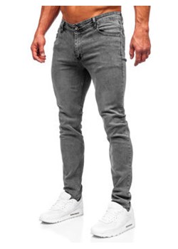 Grafitowe spodnie jeansowe męskie slim fit Denley 6597 ze sklepu Denley w kategorii Jeansy męskie - zdjęcie 144264682