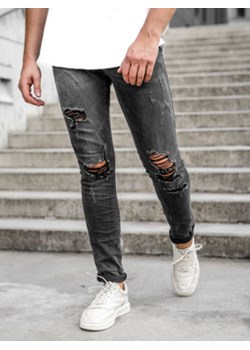 Czarne spodnie jeansowe męskie slim fit Denley KS2081A ze sklepu Denley w kategorii Jeansy męskie - zdjęcie 144264690