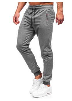 Antracytowe spodnie męskie joggery dresowe Denley JX5003 ze sklepu Denley w kategorii Spodnie męskie - zdjęcie 144264692