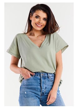 T-shirt w kolorze oliwkowym ze sklepu Limango Polska w kategorii Bluzki damskie - zdjęcie 144270562