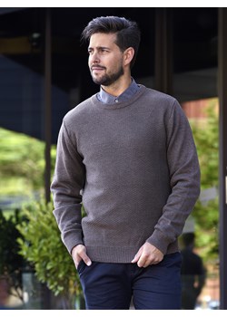 Sweter męski Martin pod szyję - brąz - M ze sklepu Swetry Lasota w kategorii Swetry męskie - zdjęcie 144277680