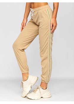 Beżowe spodnie dresowe damskie Denley YW01020B ze sklepu denley damskie w kategorii Spodnie damskie - zdjęcie 144280693