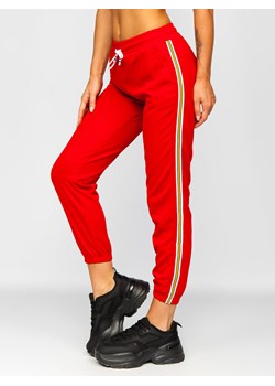 Czerwone spodnie dresowe damskie Denley YW01020B ze sklepu denley damskie w kategorii Spodnie damskie - zdjęcie 144280742