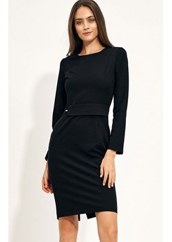 Czarna klasyczna ołówkowa sukienka s206, Kolor czarny, Rozmiar 36, Nife ze sklepu Primodo w kategorii Sukienki - zdjęcie 144286432