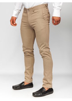 Beżowe spodnie chinosy męskie Denley 5000-1 ze sklepu Denley w kategorii Spodnie męskie - zdjęcie 144310773