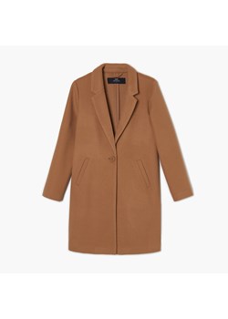 Cropp - Dzianinowy płaszcz - Beżowy ze sklepu Cropp w kategorii Płaszcze damskie - zdjęcie 144417151