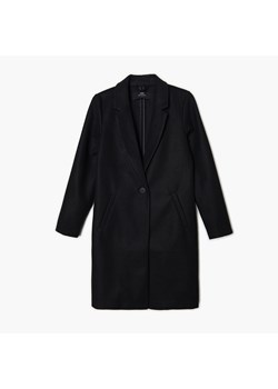 Cropp - Czarny płaszcz z dzianiny - Czarny ze sklepu Cropp w kategorii Płaszcze damskie - zdjęcie 144417153