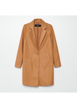 Cropp - Dzianinowy płaszcz - Beżowy ze sklepu Cropp w kategorii Płaszcze damskie - zdjęcie 144419410