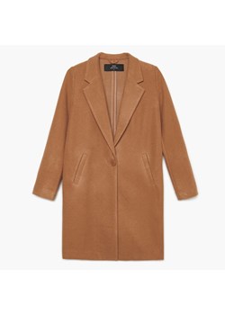 Cropp - Dzianinowy płaszcz - Beżowy ze sklepu Cropp w kategorii Płaszcze damskie - zdjęcie 144421692