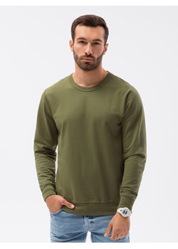 Bluza męska bez kaptura B1153 - khaki ze sklepu ombre w kategorii Bluzy męskie - zdjęcie 144428602