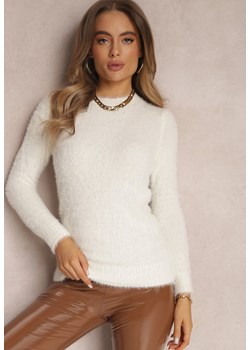 Biały Sweter Wełniany z Alpaką Paffo ze sklepu Renee odzież w kategorii Swetry damskie - zdjęcie 144455261