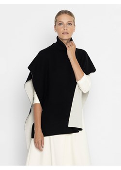 Czarno-białe ponczo Deni Cler Milano ze sklepu Eye For Fashion w kategorii Poncza - zdjęcie 144538204