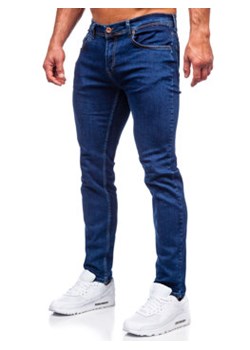 Granatowe spodnie jeansowe męskie regular fit Denley 6558 ze sklepu Denley w kategorii Jeansy męskie - zdjęcie 144615162