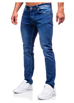 Granatowe spodnie jeansowe męskie regular fit Denley 4956 ze sklepu Denley w kategorii Jeansy męskie - zdjęcie 144615163