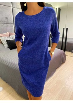 Kobaltowa Sukienka z Kieszeniami ze sklepu ModnaKiecka.pl w kategorii Sukienki - zdjęcie 144636072