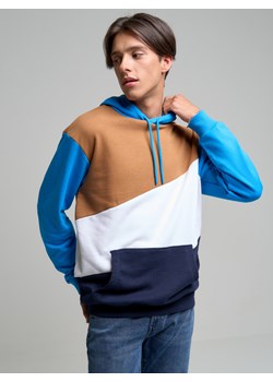 Bluza męska z blokowym połączeniem kolorów z kapturem Nelly 000 ze sklepu Big Star w kategorii Bluzy męskie - zdjęcie 144677284