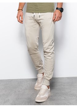 Spodnie męskie dresowe joggery P948 - jasnoszare ze sklepu ombre w kategorii Spodnie męskie - zdjęcie 144678423