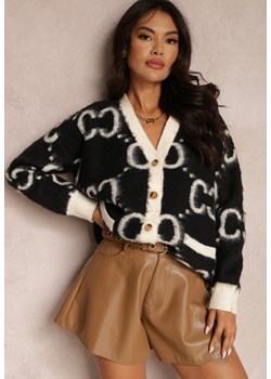 Czarny Kardigan Oversize Elmum ze sklepu Renee odzież w kategorii Swetry damskie - zdjęcie 144678460